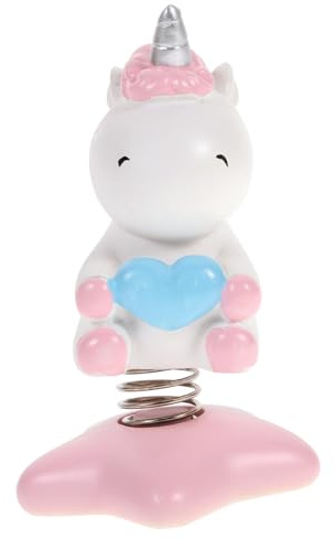 HOOTNEE 1Stück Einhorn Wackelfigur Nodding Ornament für Auto und Schreibtisch Cartoon Dekoration Spielzeug Lustige Auto Zubehör und Desktop Verzierung
