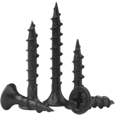 Tornillo de Rosca rápida negro, Tornillos de Acero al Carbono para paneles de yeso, clavos, Cabeza Avellanada Cruzada, Tornillos AutorRoscantes para Madera M4 * 16-70mm, M4, 70mm 30pcs