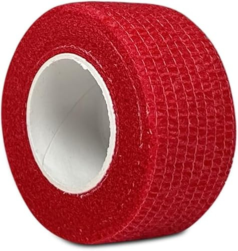1 Rollo de Venda Cohesiva Roja Autoadhesiva 2,5 cm x 4,5 m | Banda Venda Cinta Vendaje Adhesiva Deportiva Elástica Tape Crossfit Dedos