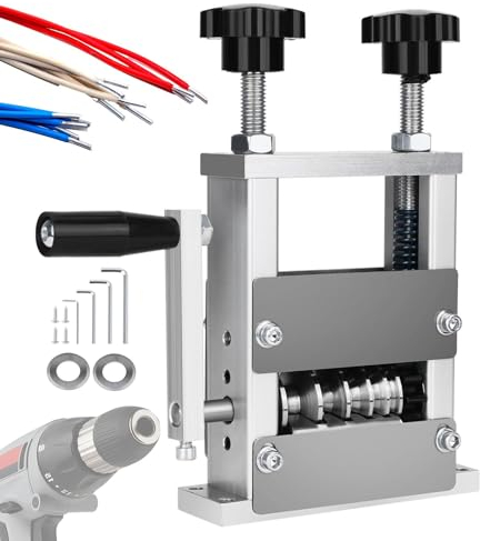 Pelacables de cobre,Máquina peladora de cables manual, Herramienta pelacables con manivela manual de 6 canales, La herramienta para pelar cables de doble accionamiento de 0,06 0,8 pulgadas