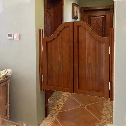 Kanduo halbhohe Türöffnungen Braune Café-Tür mit halber Taille und Fensterläden, hölzerne Vintage-Bar-Schwingtür mit automatischer Schließung, individuelle Größe erhältlich Schiebe-Schwenktür(Size:120