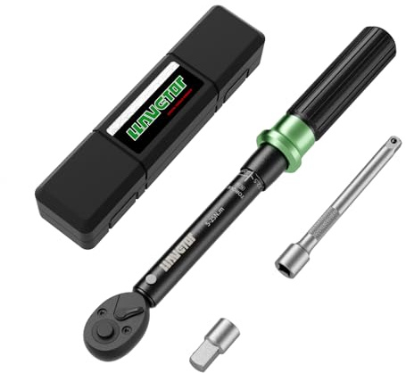 LLAVETOR Drehmomentschlüssel 3/8”, 5-60NM Drehmomentschlüssel Fahrrad & Motorad Auto Set,±3% Fehlergenauigkeit, mit Verlängerungsstange, Magnetische Zündkerzenhülse (5-25NM(3-tlg.))