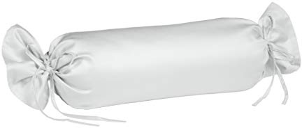 liebling Kissenhülle Nackenrolle Interlock Jersey 40 x 15 cm, Farbe weiß, Kissenbezug aus 100% Baumwolle, edler Glanz, waschbar 60 Grad, Ökotex 100