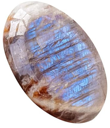 Mehrfarbiger Mondstein-Edelstein – Regenbogen-Mondstein-Kugel, Ovaler Mondstein-Daumenstein Mit Cabochon | Schillerndes Mondstein-Handwerk, Handgefertigter Natürlicher Polierter Mondstein-Edelstein Fü