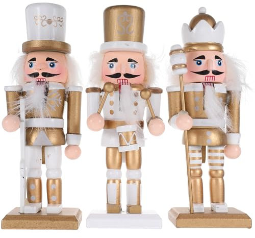 Ciieeo 3pcs Nutcracker Soldier Decorations Christmas Nutcracker Ornaments Unique Holiday Decor for Home and Office Craftsmanship for Festive Displays and Present Giving