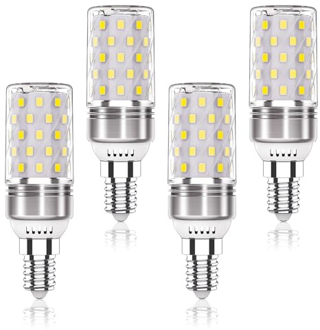 Aegislogic E14 Led Kaltweiß, 6000K E14 Leuchtmittel Flicker-Free Non-Dimmable 5W 500LM Equivalent to 40W & 25W Halogen Lampen, AC 220-240V, Pack of 4, for Cooker Hood, Kitchen, Living Room