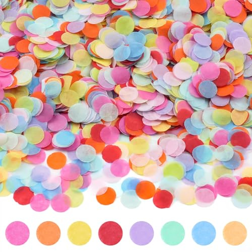 Konfetti Bunt 6000 Stück, 1cm Konfetti Geburtstag Groß Confetti