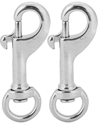 Baxnore 2PCS 68mm Edelstahl-Karabinerhaken, rostfreier Tauchdrehbolzen-Schnapphaken, Drehaugen-Karabinerhaken, Tauchclips-Federhaken für Sportgeräte