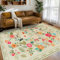 Homcomodar Tappeto Salotto Lavabile 160x230cm Moderno Tappeto Verde Flower Tappeti Salotto Pelo Corto per Camera Da Letto Soggiorno