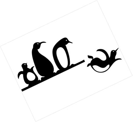 DOITOOL Penguin PVC Decal Sticker Lovely Wall Decal Decorative Sticker for Light Switch Bedroom Living Room