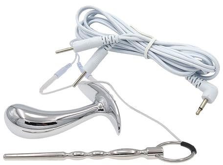 Kutocesy Electroshock Penisplug Anal Plug Set Acier Inoxydable Uréthral Anal Dilatateurs Pour Hommes Stimulation De La Prostate Sex Toys (M)