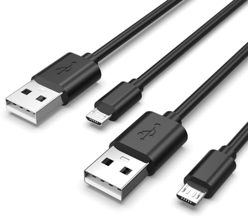 Superer 2Pezzi-1,5M Cavo Micro USB Compatibile con Sony Joystick PS4 | Compatibile con Playstation 4 DualShock, PS4 Slim Pro, Joypad Controller