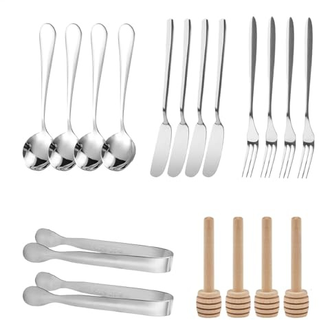 Ensemble d'argenterie de fourches et cuillères, ensemble d'argenterie en acier inoxydable,Ensemble de couverts en acier inoxydable de 18 pièces | Fournitures de maison et de jardin pour les fêtes d'an