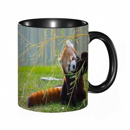 HRRASFAZF Tasse à Café | Tasse Céramique Fine | Cadeau Original | 330ml | Mug avec Anse | Cadeau Original pour Homme et Femme | Le panda roux ou petit panda