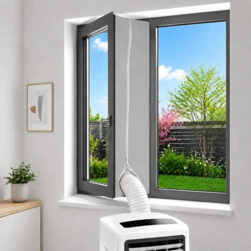 YUMILI Air Conditioner Window Seal for Mobile Air Conditioner 300cm/118Inch | Portable Universal Window Kit, Window Cover, Hot Air Stop, Waterproof, Insect Guard, with Double Zip and Adhesive Tape
