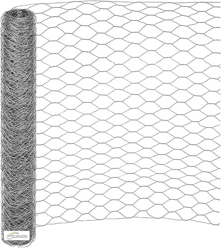 SERVICE SOLUTIONS - Rete Metallica, Reti Recinzione per Pollame, Conigli, Animali e Piante Zincata a Triplice Torsione Maglia Esagonale (Maglia Esagonale 13mm - 100cm (H) X 50m (L))