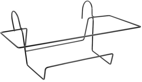 ibasenice Support pour Jardinière Suspendue Noir Balcon Moyen, Support Rectangulaire pour Pots de Fleurs Extérieur, Fixation sur Rambarde, Adapté pour Orchidées et Plantes Décoratives