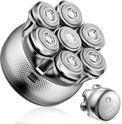 Singphere Rasoir Tete Chauve Homme, 7D Rasoir Electriques Hommes Cheveux | Tondeuse Chauve 7D Tête Magnétique, Rasoir Tete Étanche, Humide et Sèche, Type-C pour Visage et Coiffage Chauve