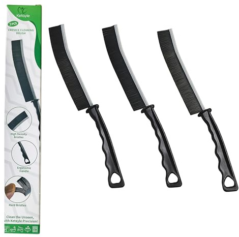 Hard Bristle Crevice Cleaning Brushes | Household Use, Durable Nylon Bristles, Ergonomic Handle, Eco-Friendly Design, Ideal for Tile, Corners, and Kitchen/Bathroom Deep Cleaning (3pcs Set)