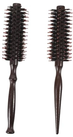 Gatuida Hair Styling Comb Anti-static with Boar Bristles 2pcs Comfortable Grip and Wooden Handle Hair Salon Comb for Styling