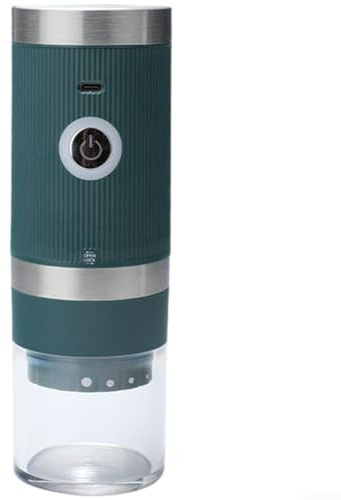 Moulin à café électrique alimenté par USB, avec niveaux de mouture réglables pour expresso, presse et autres types de café, portable et léger (vert)