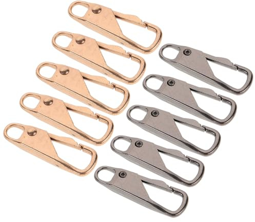 FONDOTIN 10 pezzi Tiranti Cerniera Rimovibili in Metallo Resistente Sostituzione per Zaini Valigie Giacche Borse e Scarpe Accessori Pratici per Riparazione Zip Quotidiana