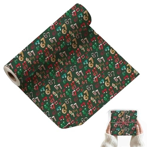 67 Geschenkpapier, 67 Meme Lustig Weihnachten Geschenkpapier Papier, Lustig 6 7 Meme Weihnachten Geschenk Einpacken Papierrolle, Neuheit Feiertage Geschenkverpackungen Papierblätter Rolle