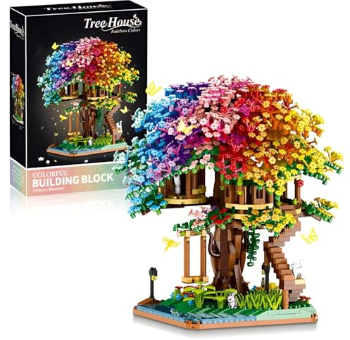 JVAVNE Japanische Sakura Architektur Bausteine, 2338 Teile Mini Mikro Sakura Baumhaus Klemmbausteine, Kreatives Japanisches Sakuras Bonsai Bausatz Modell, Geschenk für Mädchen und Erwachsene