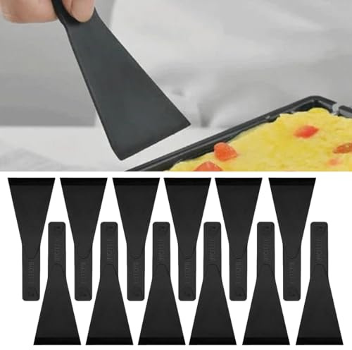 12 Pieces Nylon Raclette Scraper, Nylon Raclette Spatulas, Non-Stick Pans Spatulas, Cheese Grills, Gourmet Chopping Boards, Robust and Heat Resistant