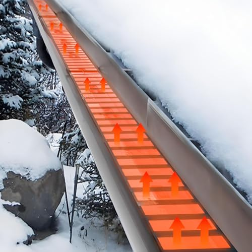 New Gutter Heater Cable - Self-Regulating Ice Dam Prevention for Roofs & Gutters, 16.4ft Outdoor Heating Solution, Freeze Protection & Snow Melting Mats