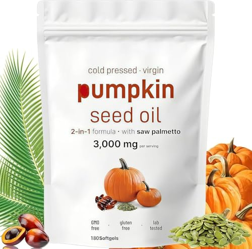 Capsule di olio di semi di zucca premium, olio di semi di zucca pressato a freddo, per il supporto della salute dei capelli, senza glutine, non OGM