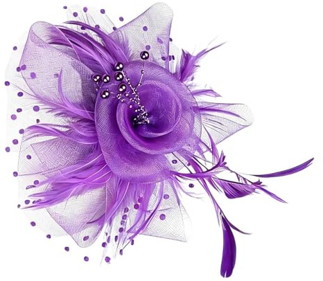 Pince à cheveux en maille bibi fleur, couvre-chef élégant pour fête de thé, pince à cheveux vintage pour mariage, enterrement de vie de jeune fille, cérémonie d'événement formelle