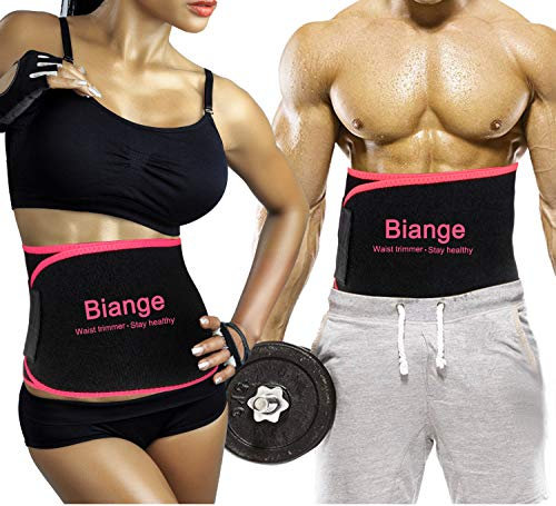 Biange Plus Size Waist Trainer for Women Men Sweat Belt Waist Trimmer Belly Band Stomach Wraps