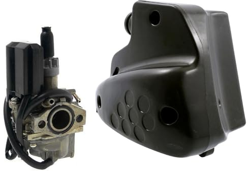 2EXTREME Vergaser 12mm+Luftfilterkasten kompatibel mit Peugeot Speedfight 1 | Mit E-Choke, Hauptdüse 70, Set für stehenden Motor; kompatibel mit Peugeot Speedfight 2, TKR, Elystar, Trekker 50 Roller