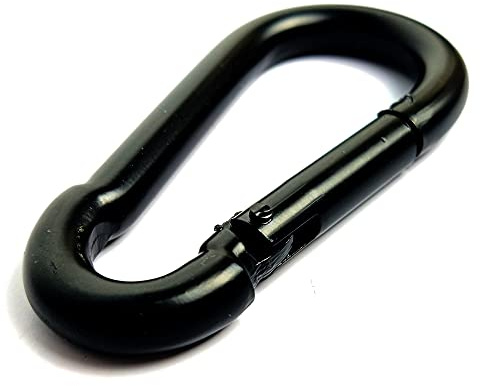 OULVLIFE Karabiner Karabinerhaken Stahl Clip Link Schnalle Heavy Duty für Camping im Freien Wandern Hängematte Schaukel Schwarz (100mm, 1)