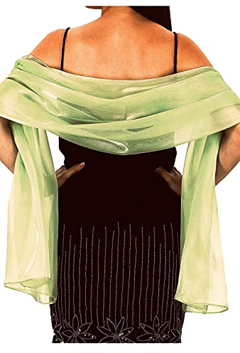 World of Shawls Sedosa bufanda iridiscente Wrap estole chal para bodas, damas de honor de noche, baile y fiestas