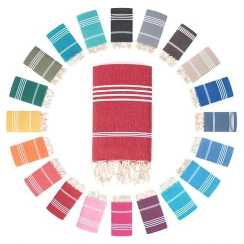 Darido Turkish Asciugamano hammam fatto a mano - Asciugamano da sauna, bagno e spiaggia XXL 100 x 200 cm - 100% cotone - Leggero, morbido e assorbente - Multiuso e pratico