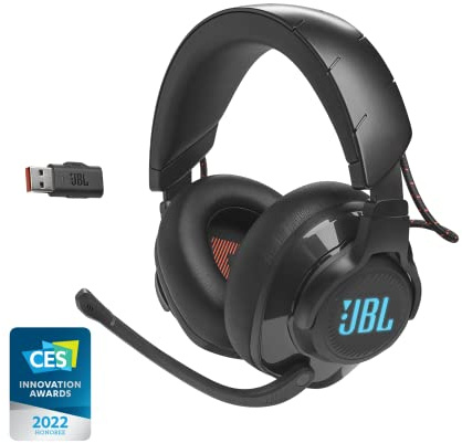 JBL Quantum 610 Wireless 2.4GHz Headset: 40h Akku, 50mm Treiber, PC Gaming und Konsole kompatibel, Schwarz, Medium