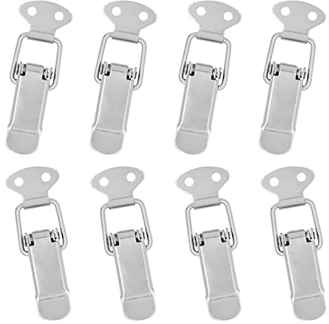 Bailinks 8 st rostfritt stål vippklämmor vippspärr hake klämma hänglås spänne för luftbox, verktygslåda, bagage, låda och skåp etc