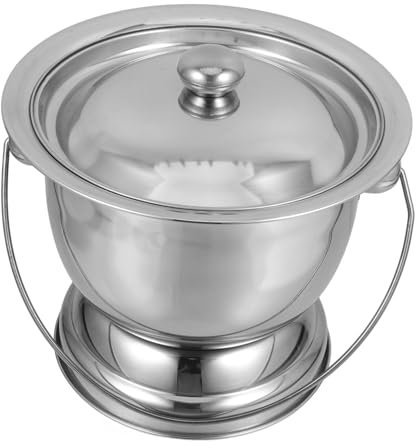 Alipis Urineimer Aus Edelstahl Urinal Am Urinkrug Kammereimer Bettpfanne Urin Eimer Flasche Camping-toilettentopf Urinaufbewahrungstopf Becken Rostfreier Stahl Wagen Fräulein Windeleimer
