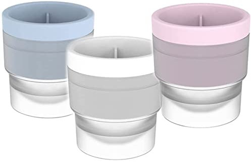 3pcs Silicone Ice Cube Moulds, Large Round Ice Ball Maker for Freezer Chilling Cocktail Whiskey Drinks