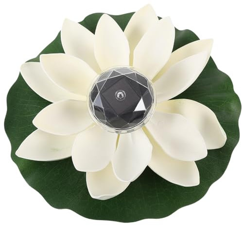 Hemobllo Solar Lotus Lights Floating Led Pond Decorations Solar Powered Waterproof Outdoor Flower Lights for Garden Pool Atmosphere