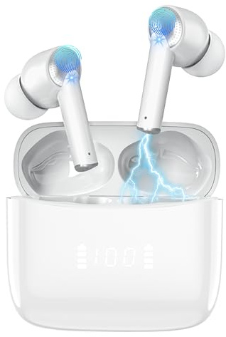 Carviki Bluetooth Kopfhörer,Kopfhörer Kabellos Bluetooth 5.3 Sport In Ear Kopfhörer,Touch Control mit LED-Anzeige, IPX7 wasserdichte,ENC Call Noise Cancelling Lärmreduzierung,50 std Spielzeit,Earbuds
