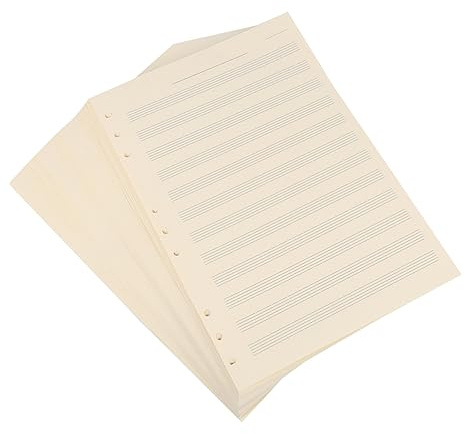 Loseblatt Manuskriptpapier 100 Blatt Weiß 2mm 12 Reihen Papier