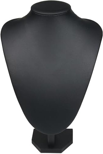 MINGZE Jewelry Display Stand, Catena Pendente Collana in Velluto Nero Espositore, Altezza 22 cm, Larghezza 15 cm, Cotone Nero