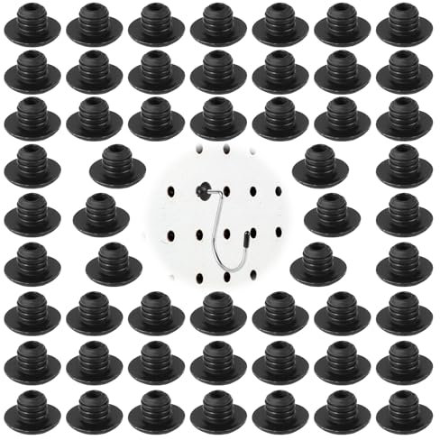 PEUTIER 120 Pezzi Serrature con Gancio per Pannello Forato, Tappi per Gancio con Picchetto Adatti per 6,35mm Ganci per Pannello Forato Organizer per Attrezzi per Impedire ai Ganci di Cadere (Nero)