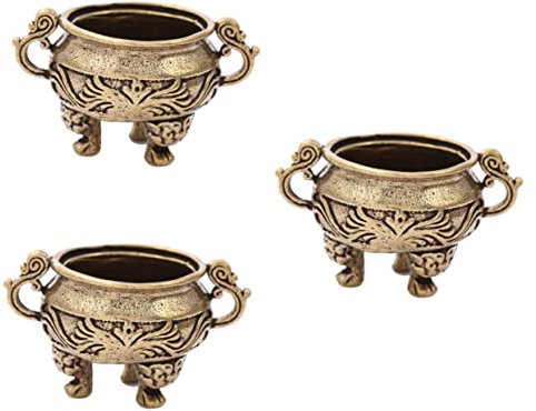Alipis Tischständer 3 STK Räuchergefäß Metallständer Alter Weihrauchbrenner Vintage-dekor Weihrauchbrenner Ornament Halter Für Räucherstäbchen Messing Weihrauchbrenner Aus Kupfer