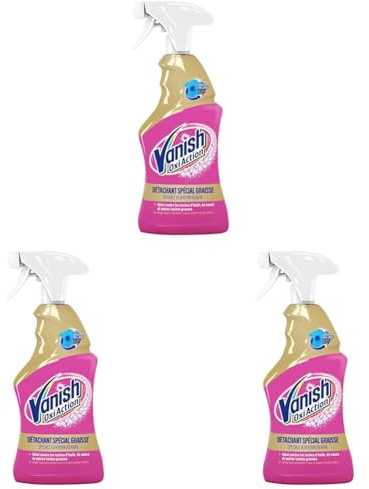 Vanish Liquide Pistolet Détachant Textile Puissant Avant Lavage – 500mL, Non parfumé (Lot de 3)