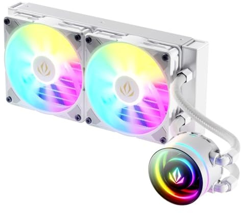 Forgeon Refrigeración Líquida CPU Azoth 240 ARGB Blanco, Kit 240mm, Radiador de Alto Rendimiento, Iluminación ARGB, Compatible Intel AMD, Sistema de Enfriamiento Gaming