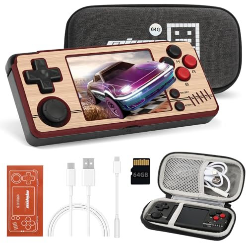 Mini Konsole für Miyoo A30, 2,8 Zoll IPS Bildschirm 10000+ Spiele Handheld Spielkonsole Unterstützung WiFi Battle, 64G Linux System Multi-Emulatoren USB Aufladen Handheld Console